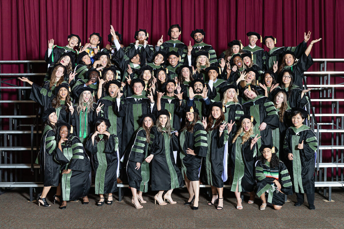 students during commencement